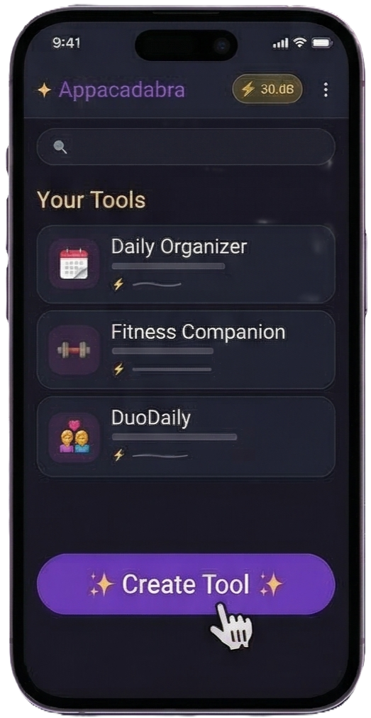 Tool list screen